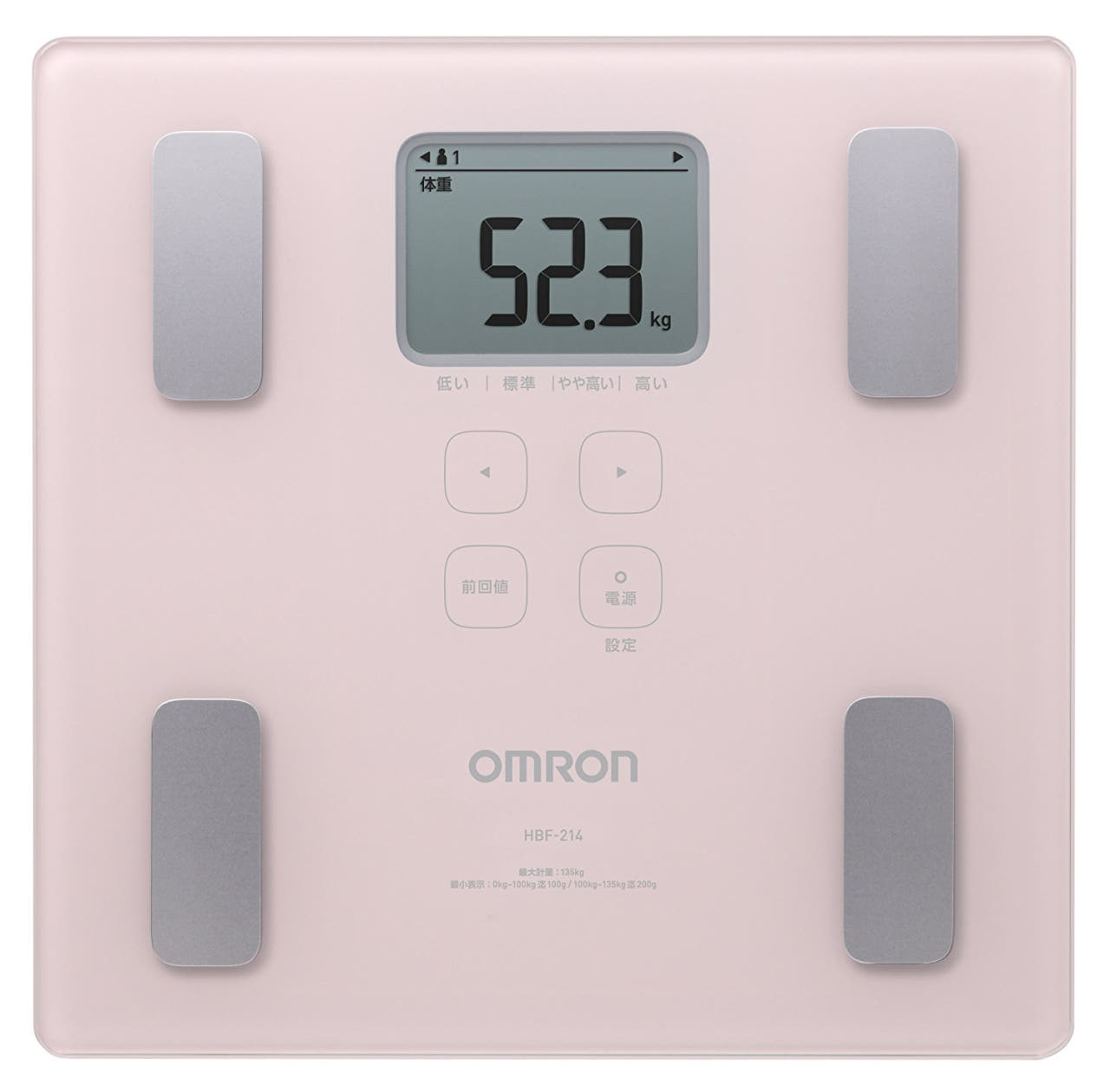 오므론 OMRON 체중계 / 신체 조성계 HBF-214 / 화이트, 핑크, 브라운, 블루