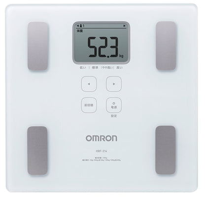 오므론 OMRON 체중계 / 신체 조성계 HBF-214 / 화이트, 핑크, 브라운, 블루