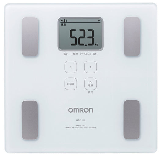 오므론 OMRON 체중계 / 신체 조성계 HBF-214 / 화이트, 핑크, 브라운, 블루
